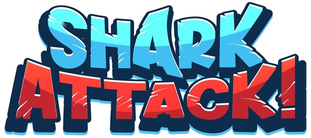 Дизайн шрифта для нападения акулы