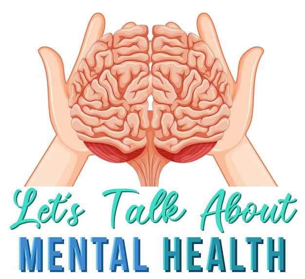 Free vector font design for talk mental health