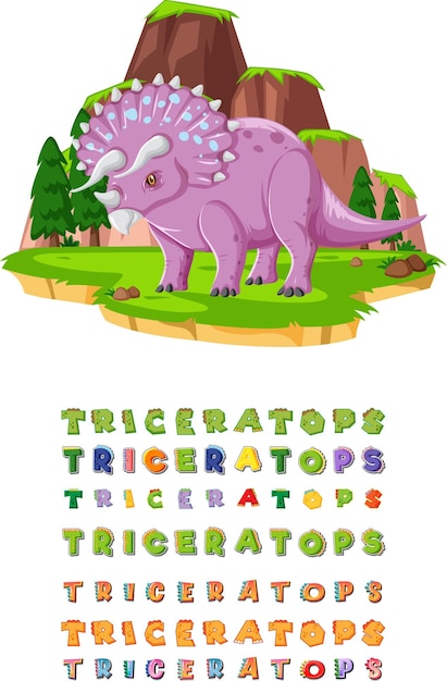 Font design for triceratops
