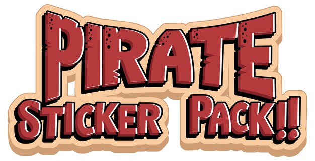 해적 스티커 팩 단어로 글꼴 디자인