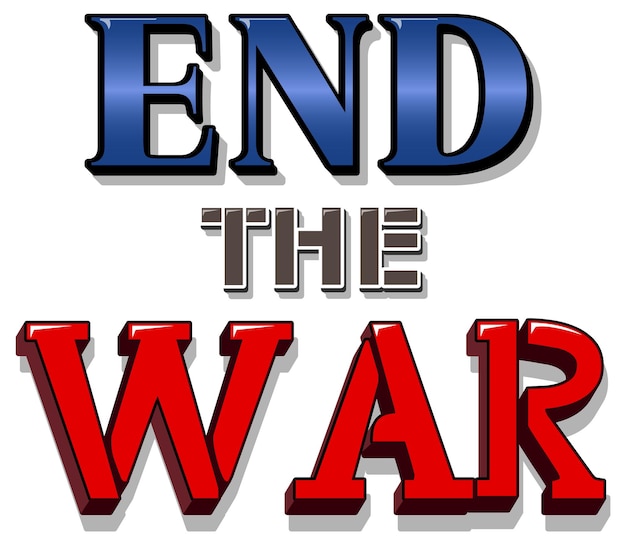 Font design with word end the war