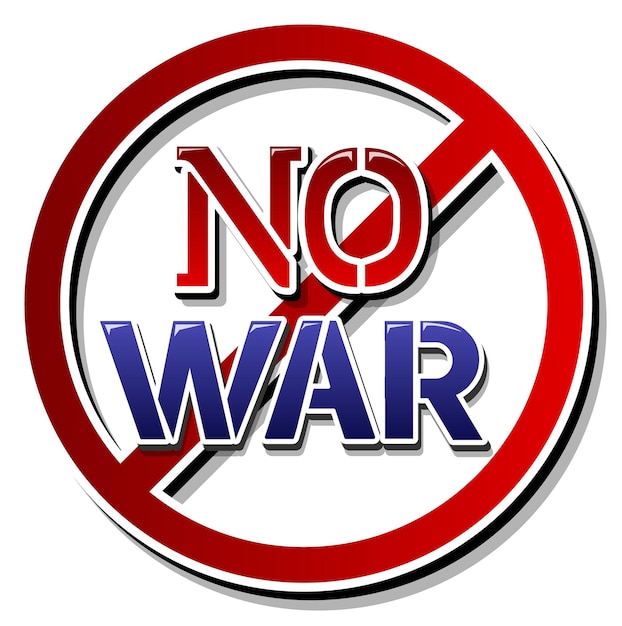 Дизайн шрифта со словом Нет войны
