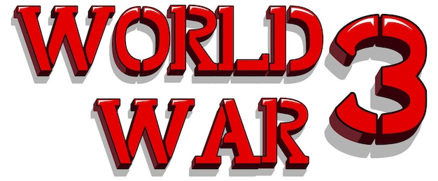 Free vector font design with word world war 3