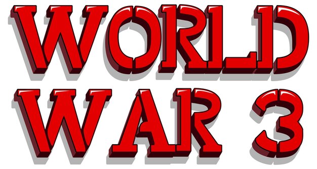 Font design with word world war 3