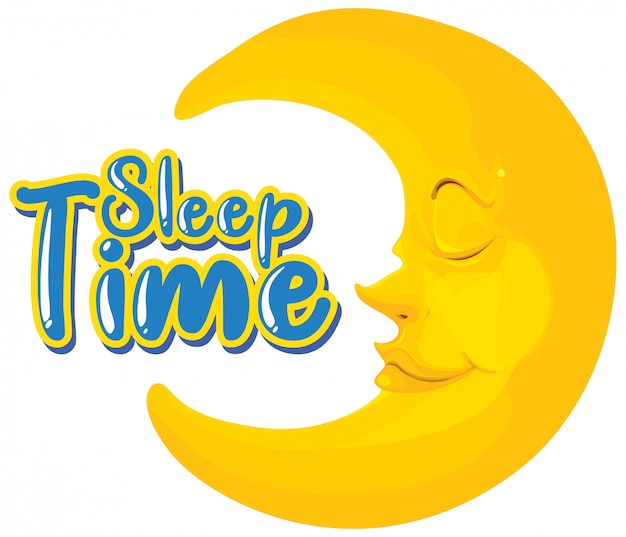 행복한 달과 단어 수면 시간을위한 글꼴 디자인