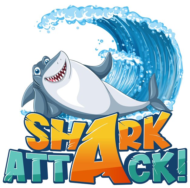 Font design for words shark attack