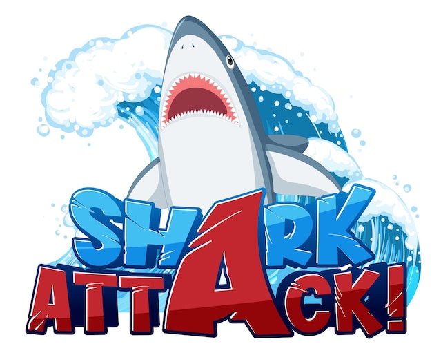 言葉のサメによる攻撃のフォントデザイン