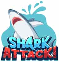 Free vector font design for words shark attack