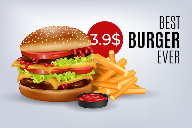 Free vector food advertisement design