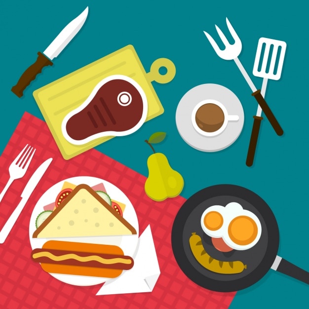 Free Vector | Food background flat design