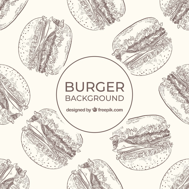 Бесплатное векторное изображение Продовольственная фон с гамбургеры