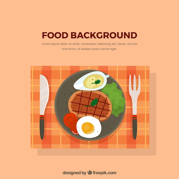 Free vector food background with flat design