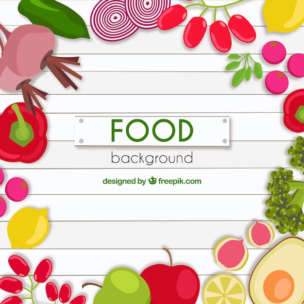 Free vector food background with flat design