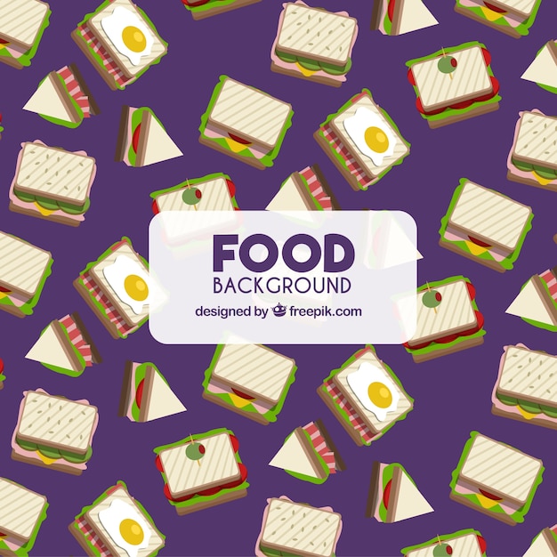 Free vector food background with sandwiches