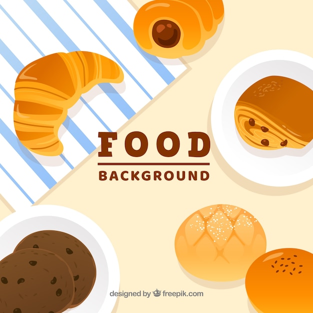 Free vector food background with sweets