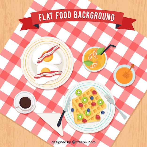 Free vector food background with top view