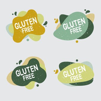 Food badge contains no gluten label for healthy food product signs for packaging cafe badges tags