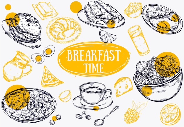 Vettore gratuito illustrazione di cibo colazione