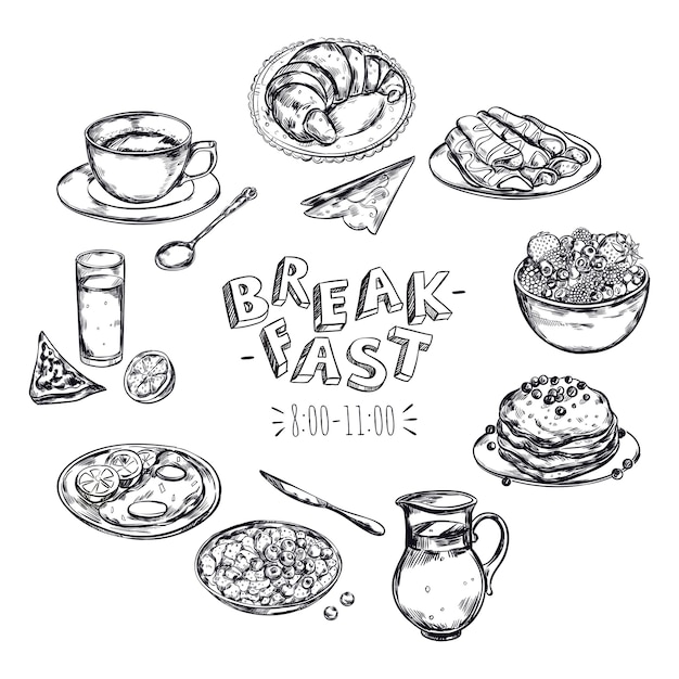 Free vector food breakfast menu flyer