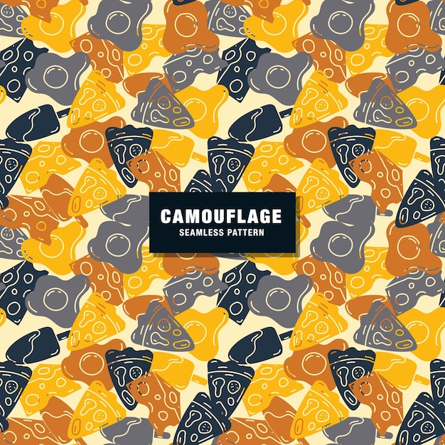 Free vector food camouflage seamless pattern