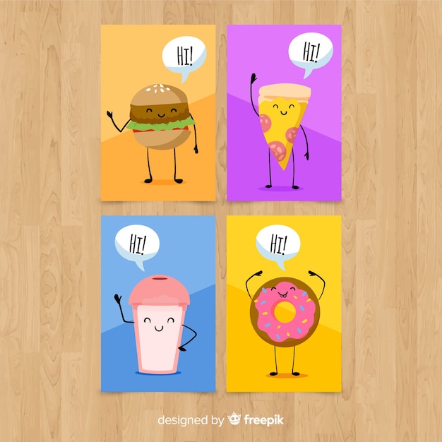 Free vector food card collectio