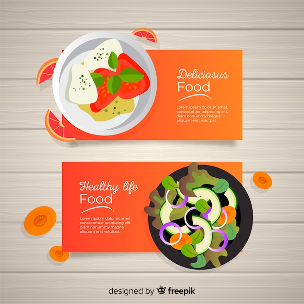 Free vector food card collection