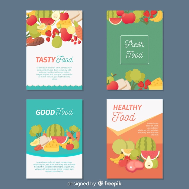 Free vector food card collection