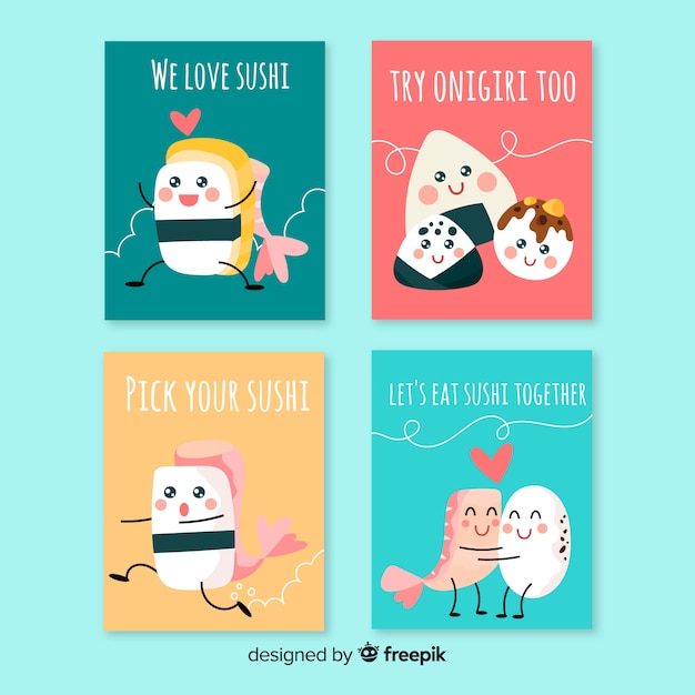 Free vector food card collection