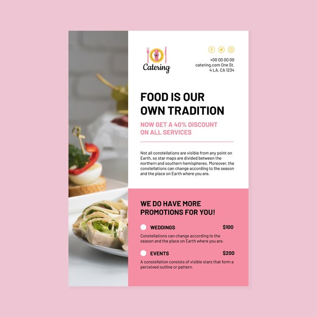 food catering flyer template design