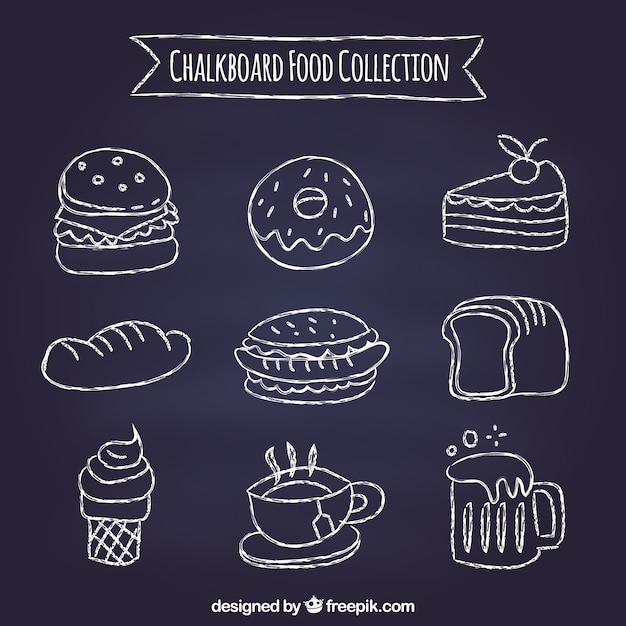 Food collection in blackboard style