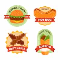 Free vector food collection label design