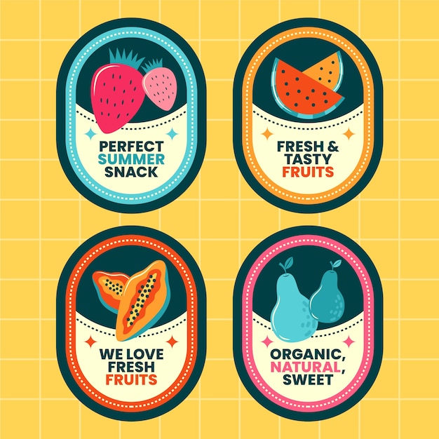 Free vector food collection label design