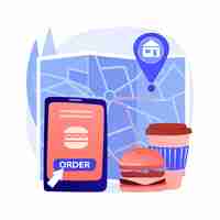 Free vector food delivery abstract concept