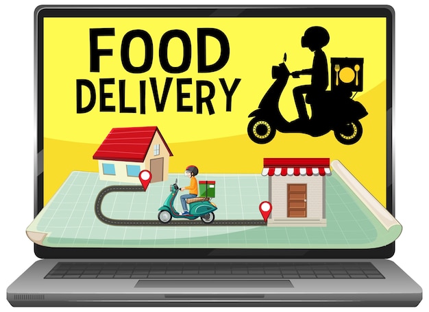 Free vector food delivery application isolated