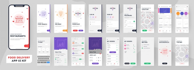 Food delivery mobile app ui.