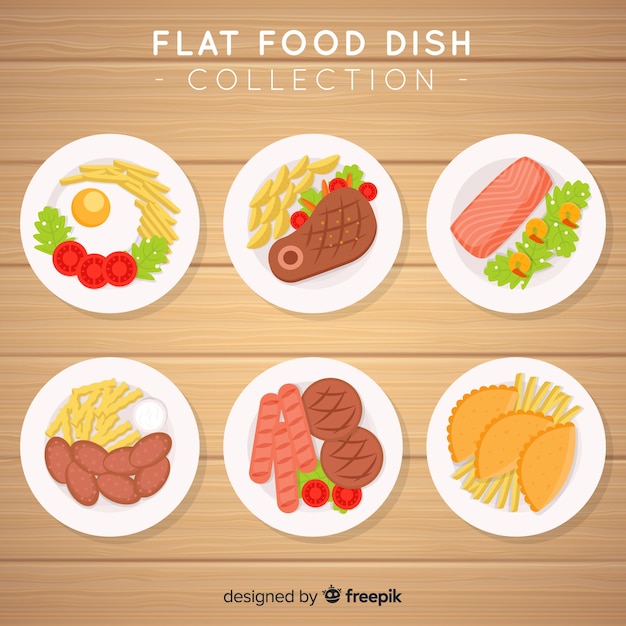 Free vector food dish collection