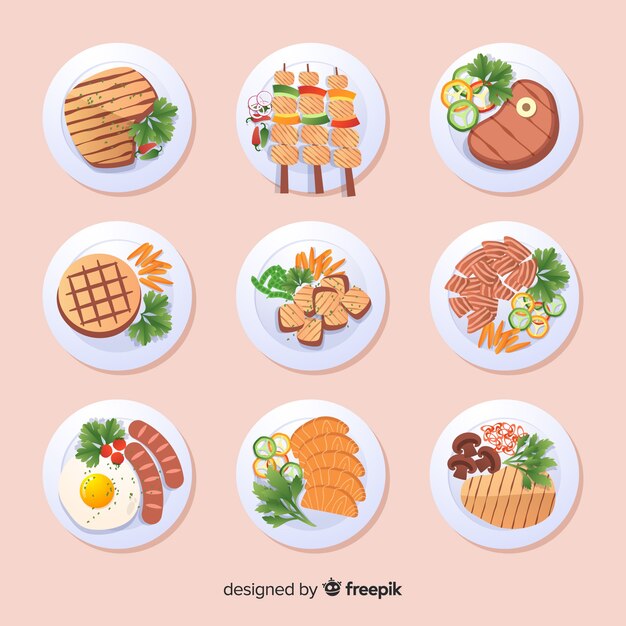 Free vector food dish collection