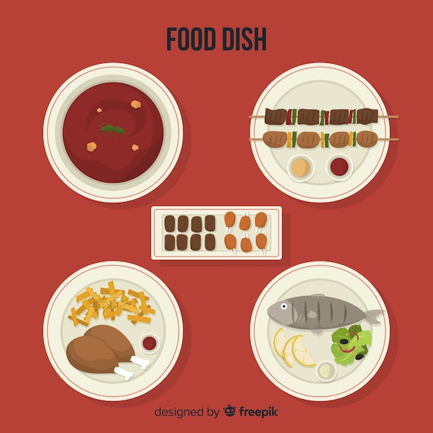 Free vector food dish collection