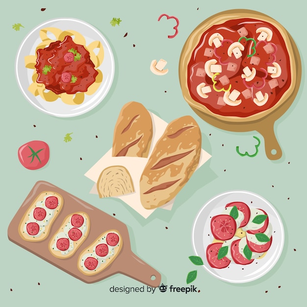 Free vector food dish collection