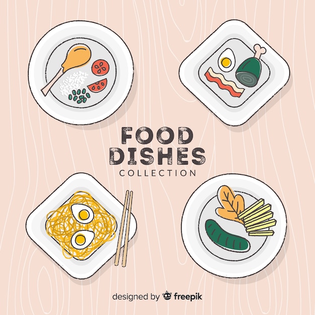 Free vector food dish collection