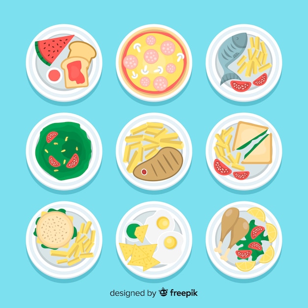 Free vector food dish collection