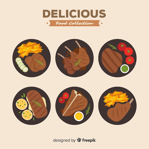 Free vector food dish collection