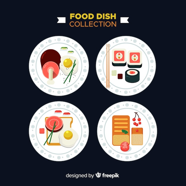 Free vector food dish collection