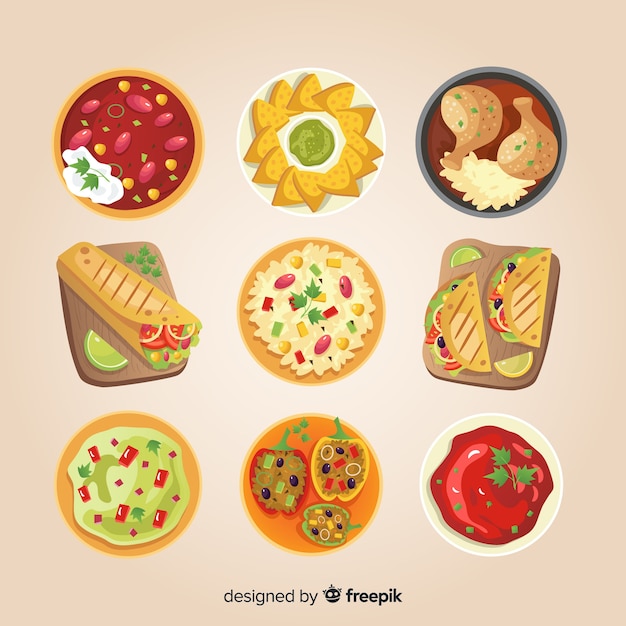 Free vector food dish collection