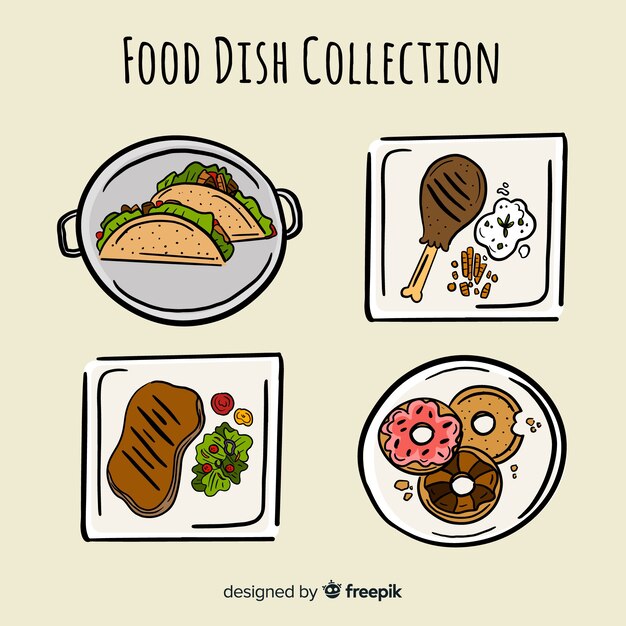 Free vector food dish collection