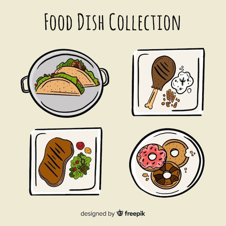 Free Vector food dish collection