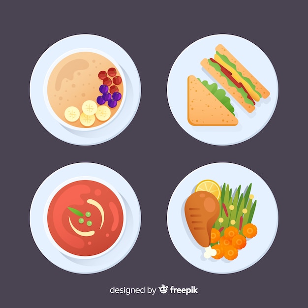 Free vector food dish collection