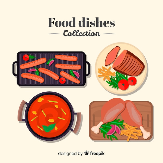 Free vector food dishes collection