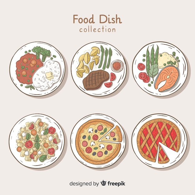 Free vector food dishes collection