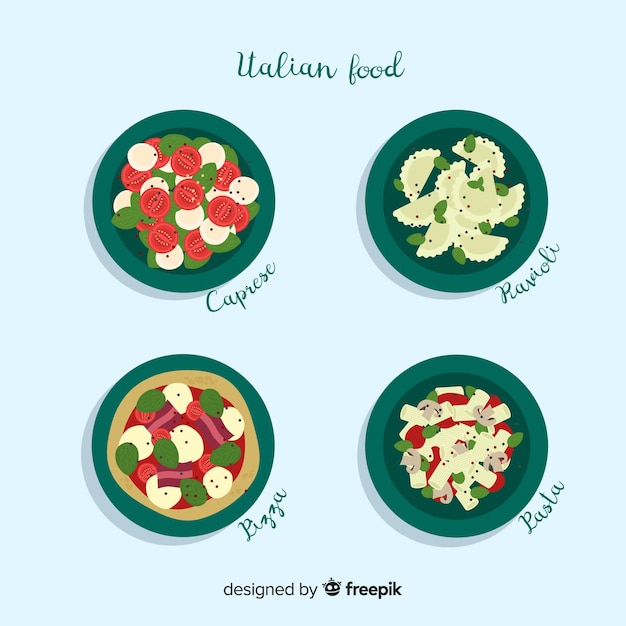 Free vector food dishes set